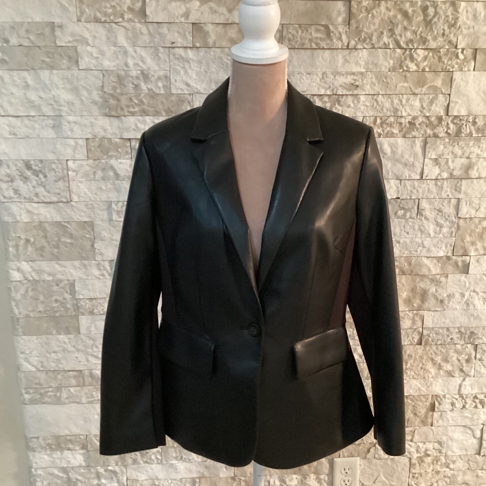 Chico's Faux Leather Blazer